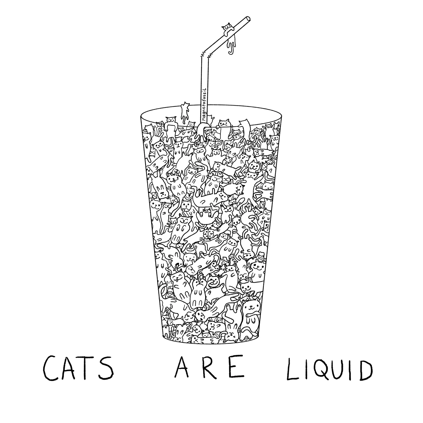 Cats are liquid illustrated proof